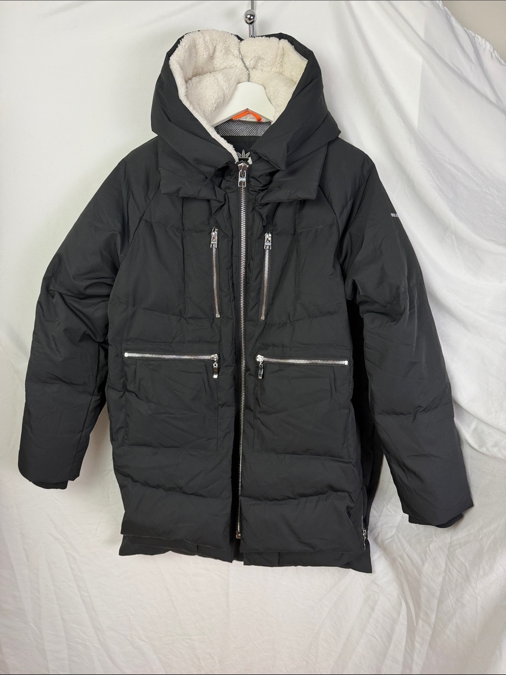 Orolay women’s fleece lined hooded winter puffer jacket size medium